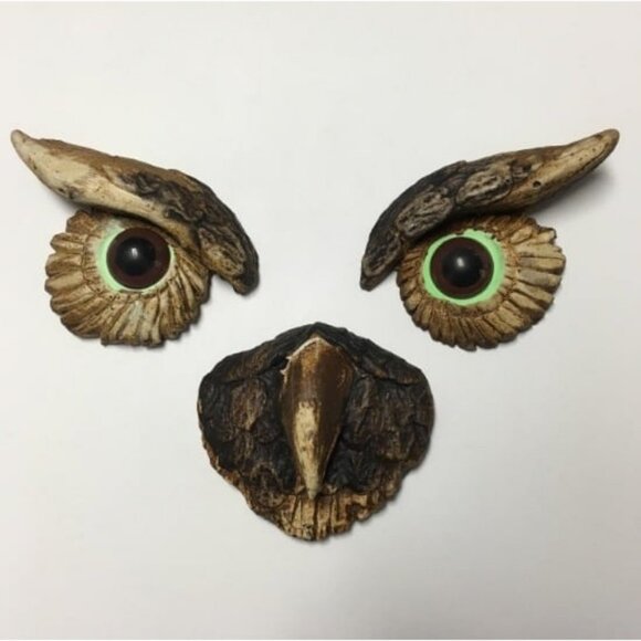 'Owl Face' Tree Hugger - Yard Decoration - Whimsical Tree Sculpture - Picture 2 of 2